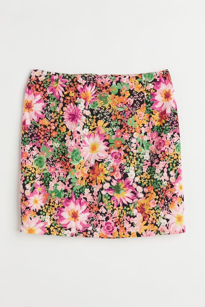 Patterned Mini Skirt