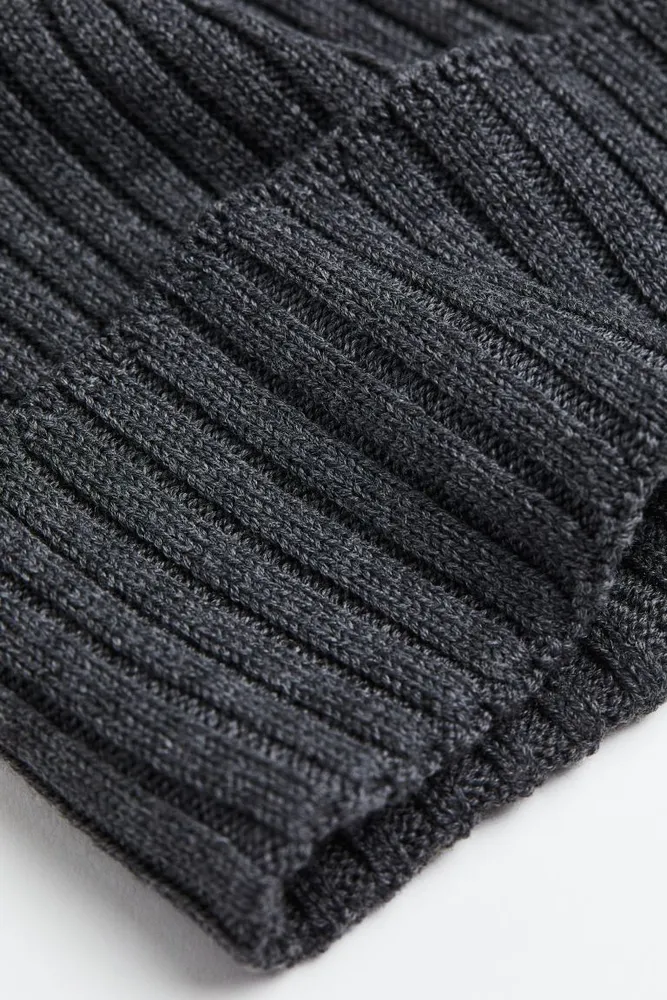 Rib-knit Wool Hat
