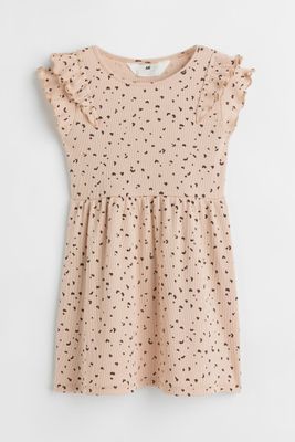 Flutter-sleeved Cotton Dress