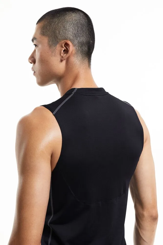 DryMove™ Sleeveless sports hoodie - Black - Men