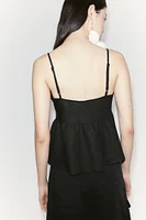 Linen-blend Bustier Top