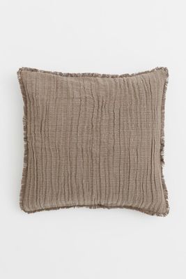 Crinkled Linen-blend Cushion Cover