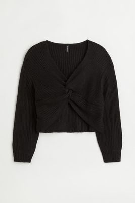 H&M+ Knot-detail Knit Sweater