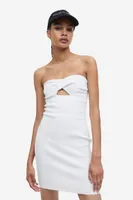 Twist-detail Rib-knit Bandeau Dress