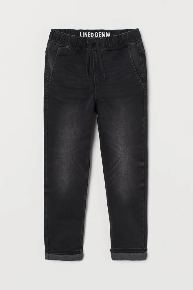 Frill-trimmed denim joggers