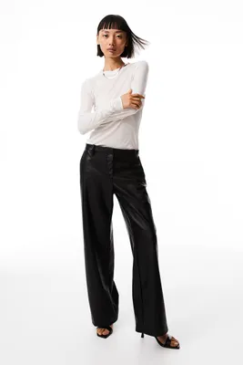 Pantalon de tailleur en tissu enduit
