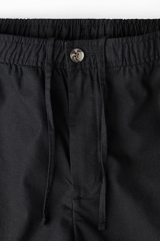 Regular Fit Linen-blend Shorts