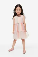 Ruffle-trimmed Tulle Dress