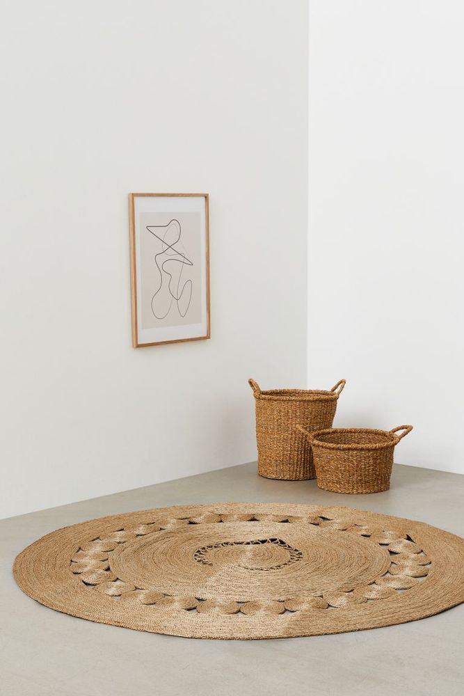 Perforated-patterned Jute Rug