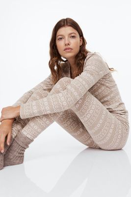Ladies - White Jacquard-weave Pajamas - Size: XL - H&M