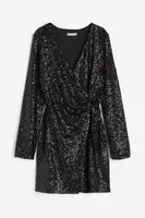 Robe portefeuille à sequins