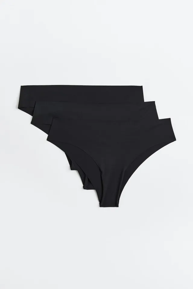 3-pack DryMove™ Sports Thong Briefs - Black - Ladies