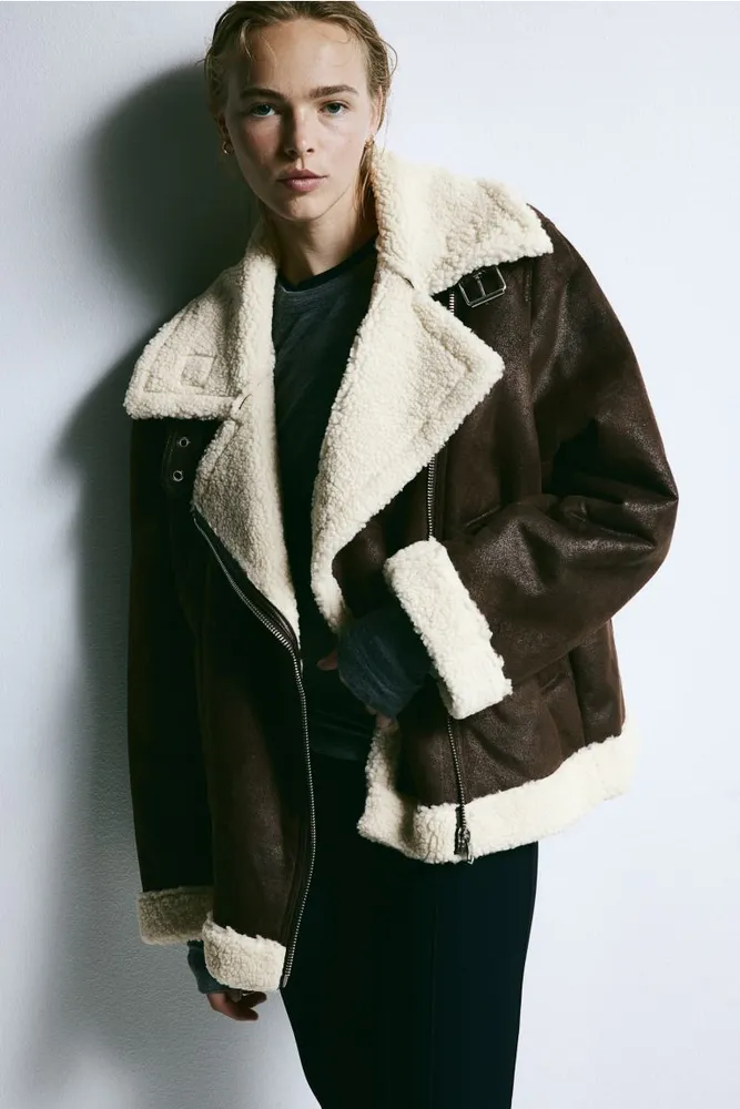 H&M Oversized Teddy-fleece-lined Jacket