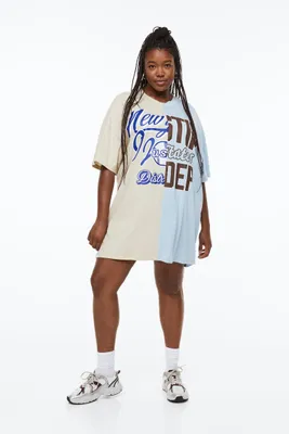 H&M+ Oversized Printed T-shirt Dress