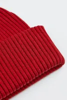 Rib-knit Cotton Beanie