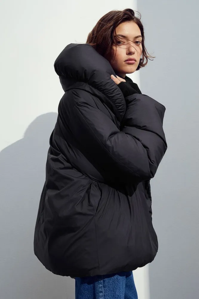 Down Jacket with Large Collar