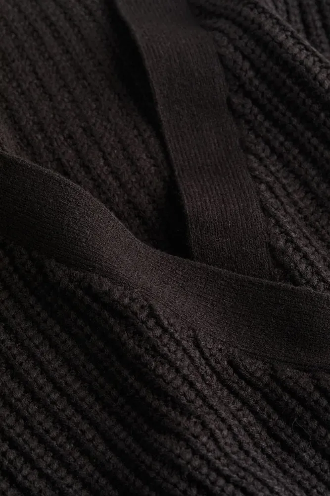 Rib-knit Wrap Cardigan