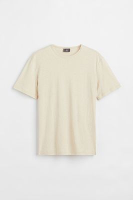 T-shirt Regular Fit en lin mélangé