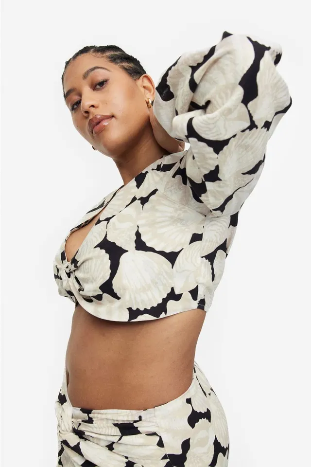Buy H&M Cropped Cut-Out Blouse Online