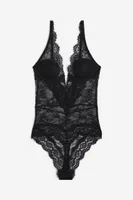 Padded-cup Lace Thong Bodysuit