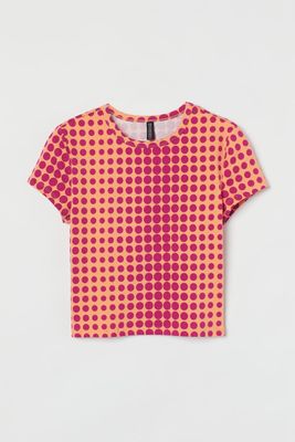 Dotted Cotton Jersey Top