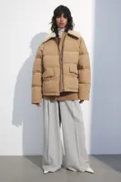 Down Puffer Jacket with Teddy Collar