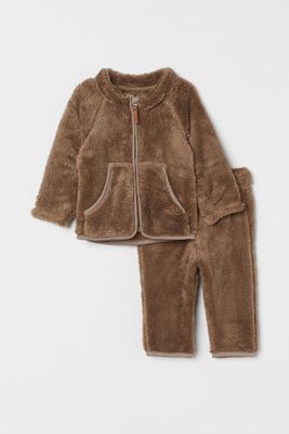 2-piece Faux Shearling Set