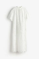 Kaftan Dress with Eyelet Embroidery