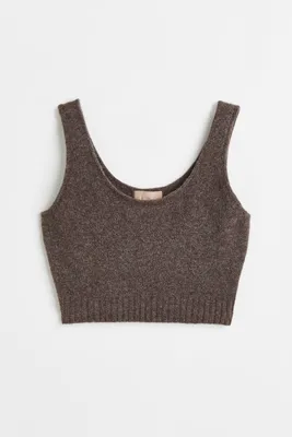 Fine-knit Crop Sweater Vest