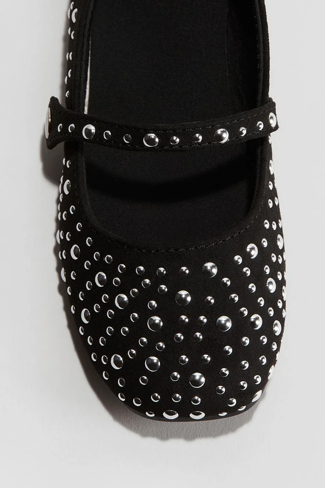 Stud-Detail Ballet Flats