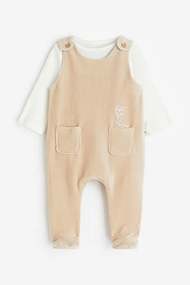 2-piece Bodysuit and Overall Set