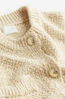 Glittery Textured-knit Cardigan