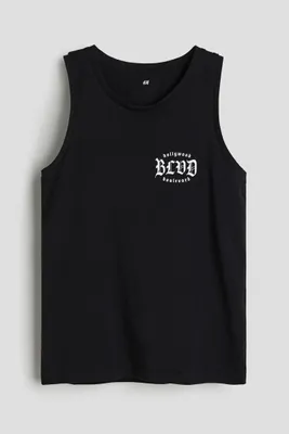 Tank Top with a Printed Motif
