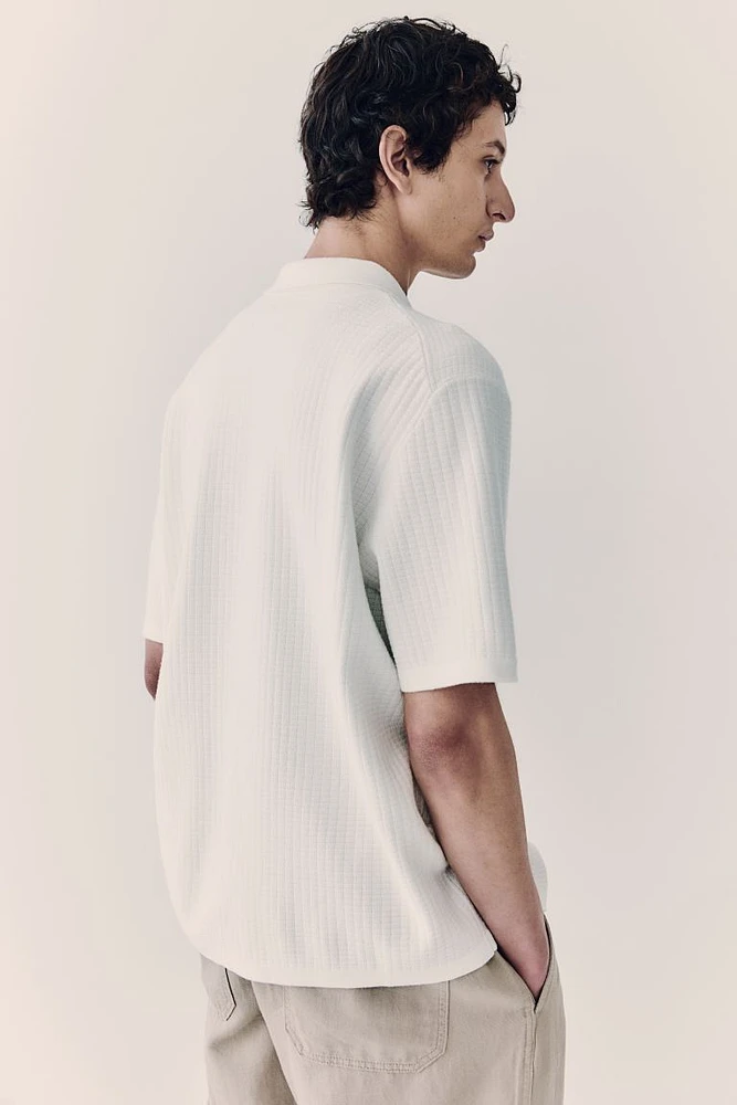 Regular Fit Rib-knit Polo Shirt