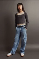 Loose Fit Wide Leg Cargo Jeans