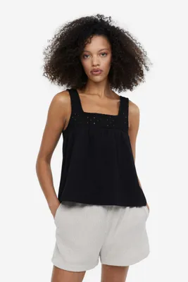 Top with Eyelet Embroidered Detail