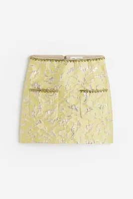 Glittery Jacquard-weave A-line Skirt