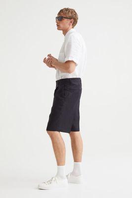 Relaxed Fit Linen Shorts