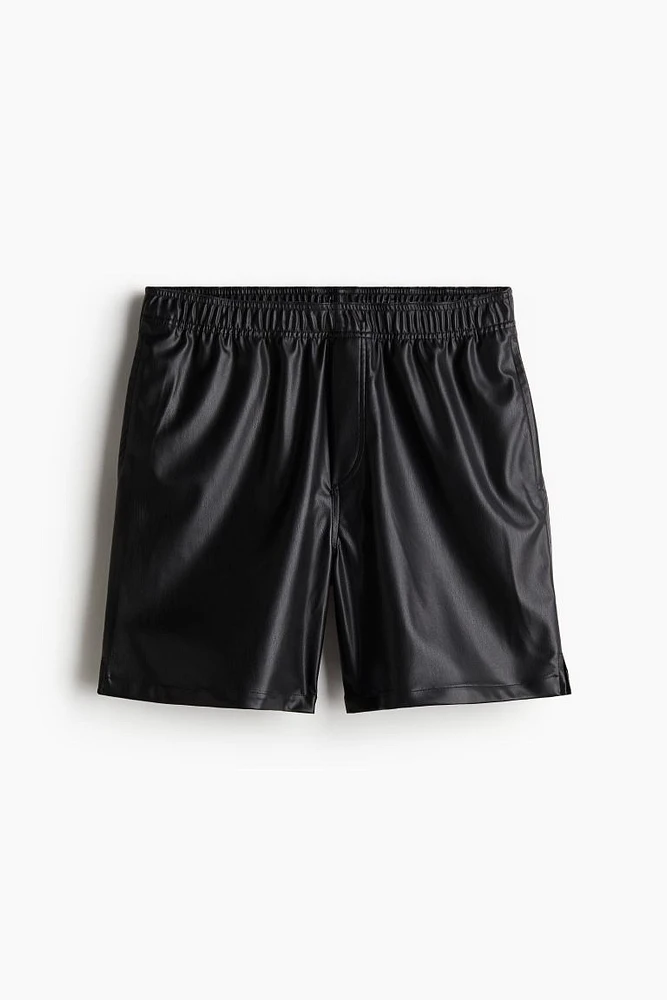 Relaxed Fit Coated Shorts