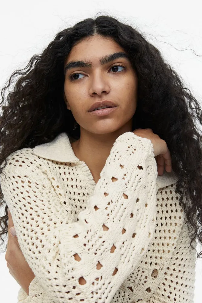 H&M Pointelle-knit Cotton Sweater