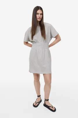 Smock-waist T-shirt Dress
