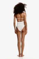 Padded-cup High-leg Bandeau Swimsuit