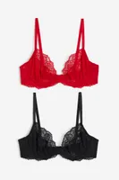2-pack Non-padded Lace Bras