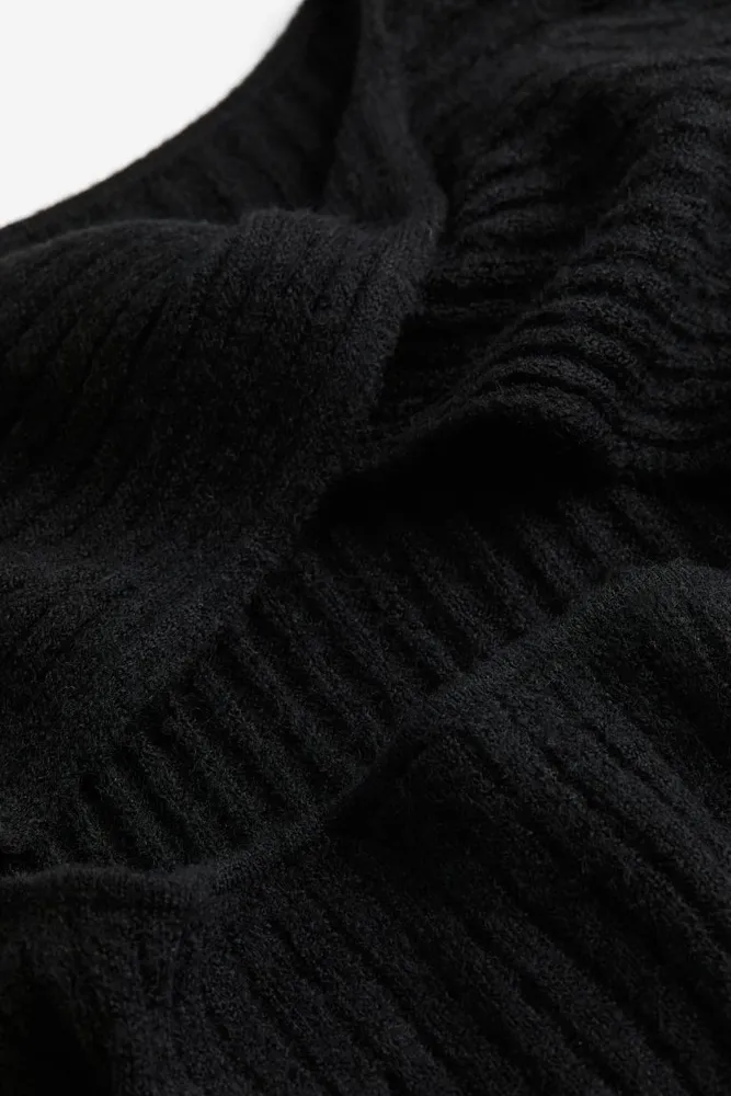 Twist-detail Rib-knit Dress