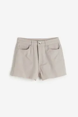 High Waist Twill Shorts