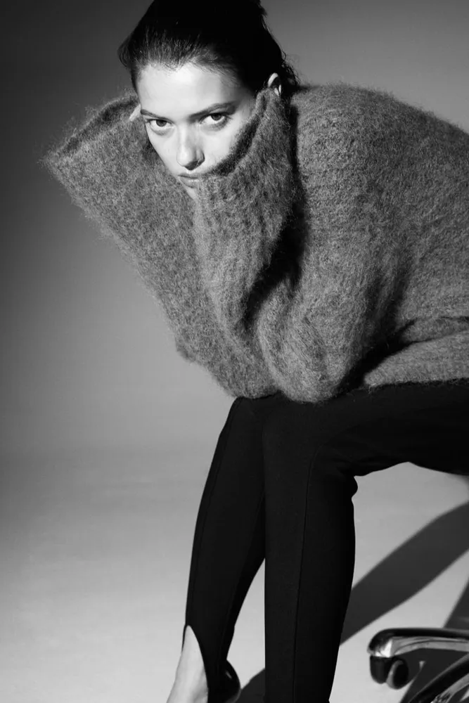 Mohair-blend Mock Turtleneck Sweater