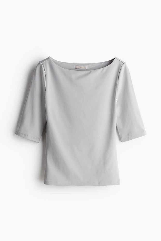 Boat-Neck Jersey Top