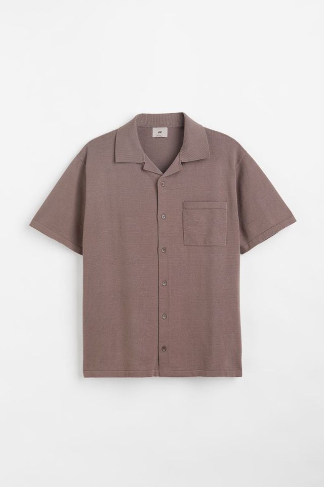 Regular Fit Textured-knit Resort Shirt