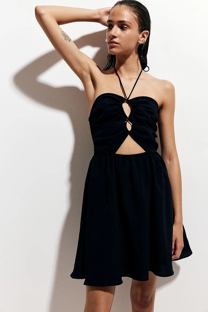 Cut-out Dress with Flared Skirt