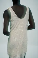 Bead-embellished Mini Dress